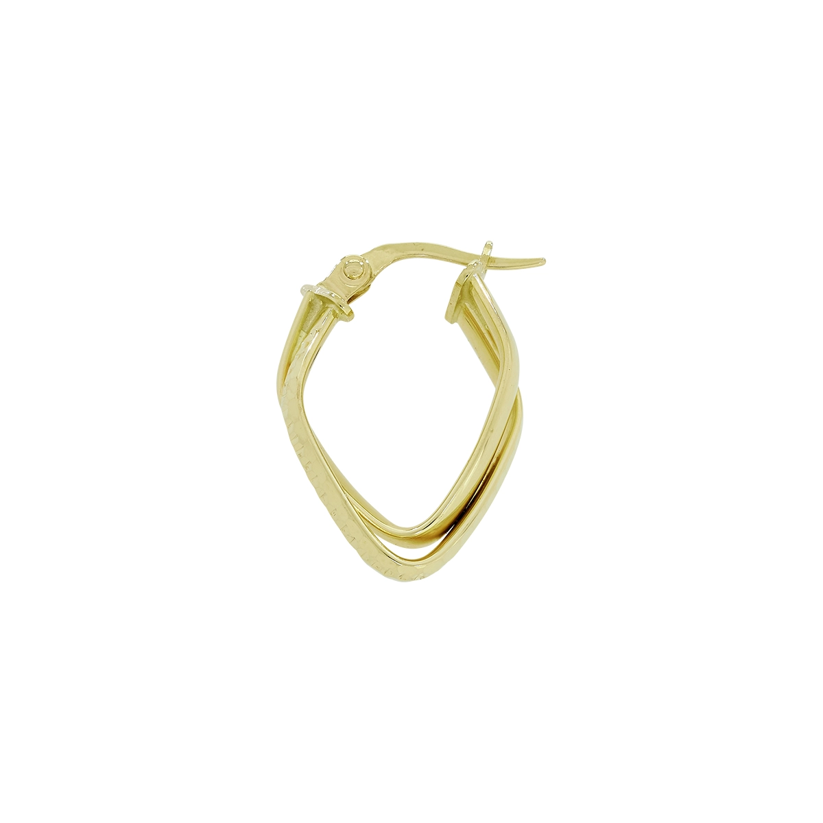 Candongas en oro amarillo de 18 Kilates con visos, Figuras geometricas, 2.50 mm. de ancho